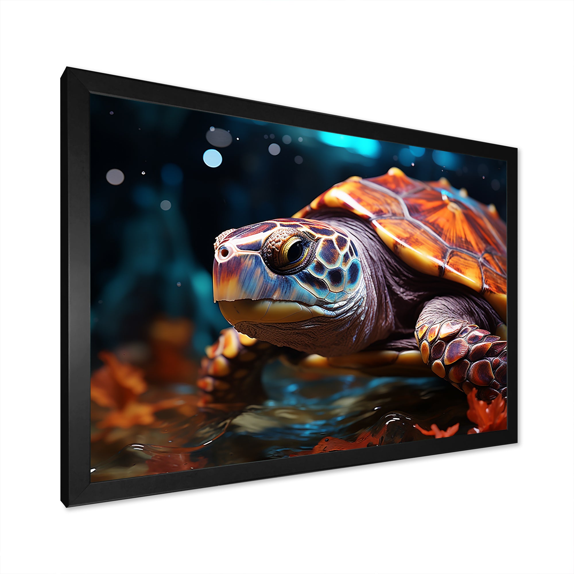 Abstract Aquatic Journey - Turtle Home Decor Art