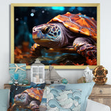Abstract Aquatic Journey - Turtle Home Decor Art