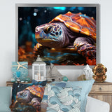 Abstract Aquatic Journey - Turtle Home Decor Art