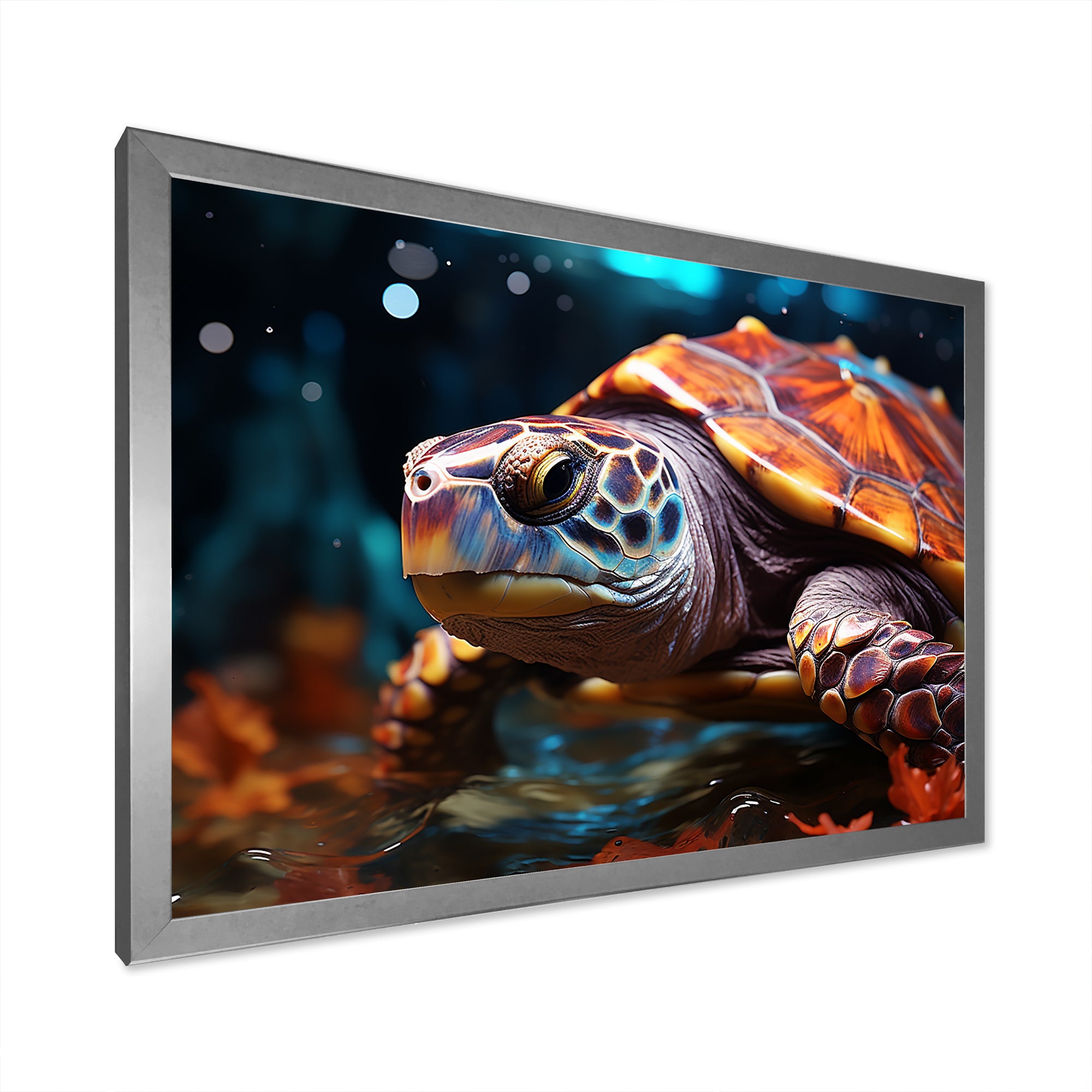 Abstract Aquatic Journey - Turtle Home Decor Art