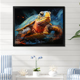 Abstract Representation Of A Turtles Aquatic Jour - Turtle Canvas Wall Art