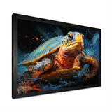 Abstract Representation Of A Turtles Aquatic Jour - Turtle Canvas Wall Art