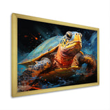 Abstract Representation Of A Turtles Aquatic Jour - Turtle Canvas Wall Art