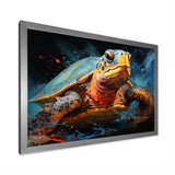 Abstract Representation Of A Turtles Aquatic Jour - Turtle Canvas Wall Art
