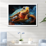 Abstract Representation Of A Turtles Aquatic Jour - Turtle Canvas Wall Art