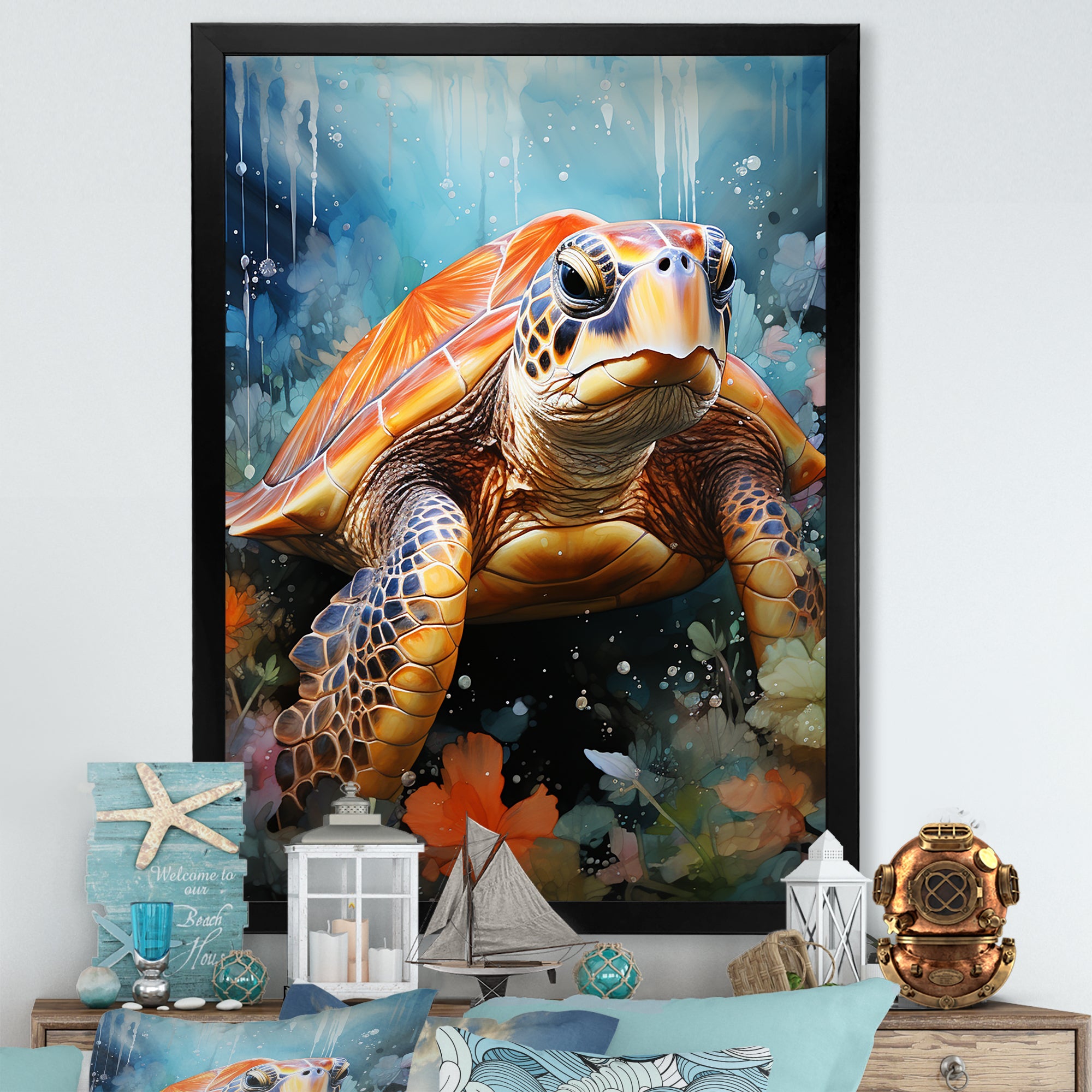 Abstract Representation Of A Turtles Harmony - Turtle Wall Decor