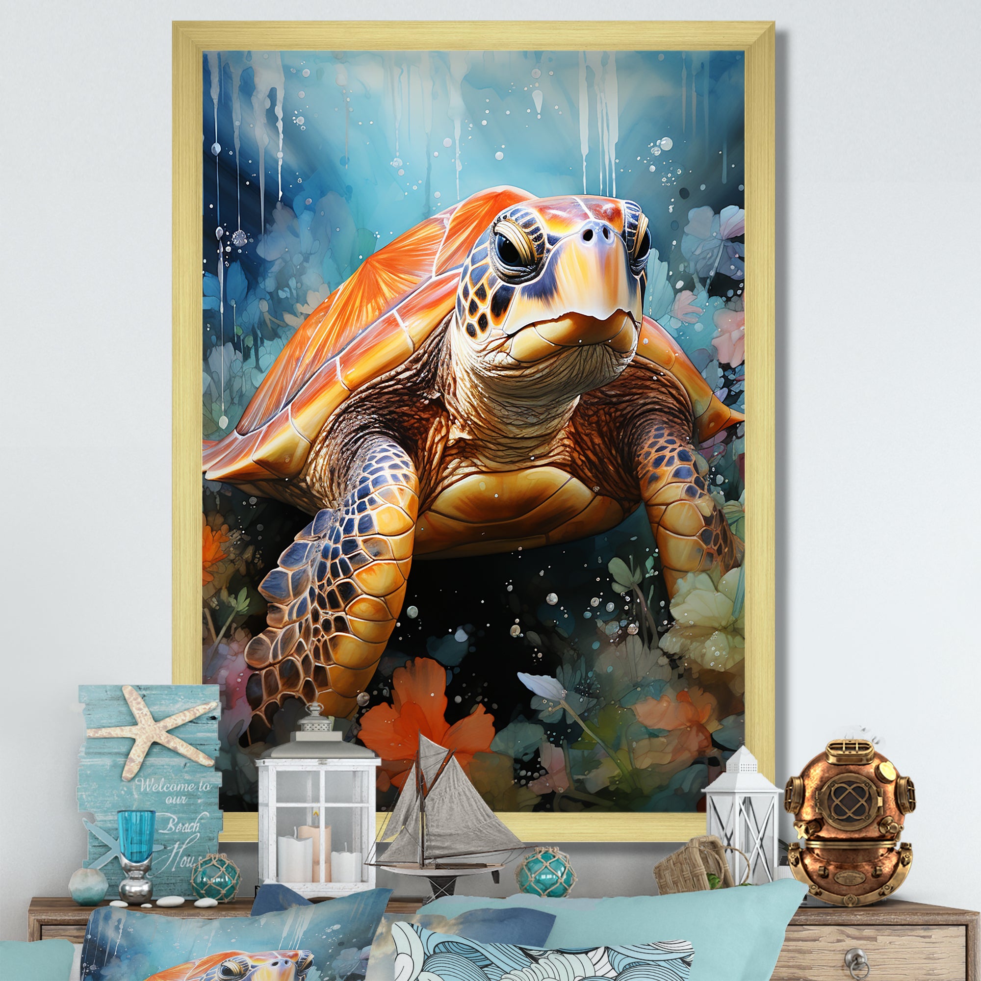 Abstract Representation Of A Turtles Harmony - Turtle Wall Decor