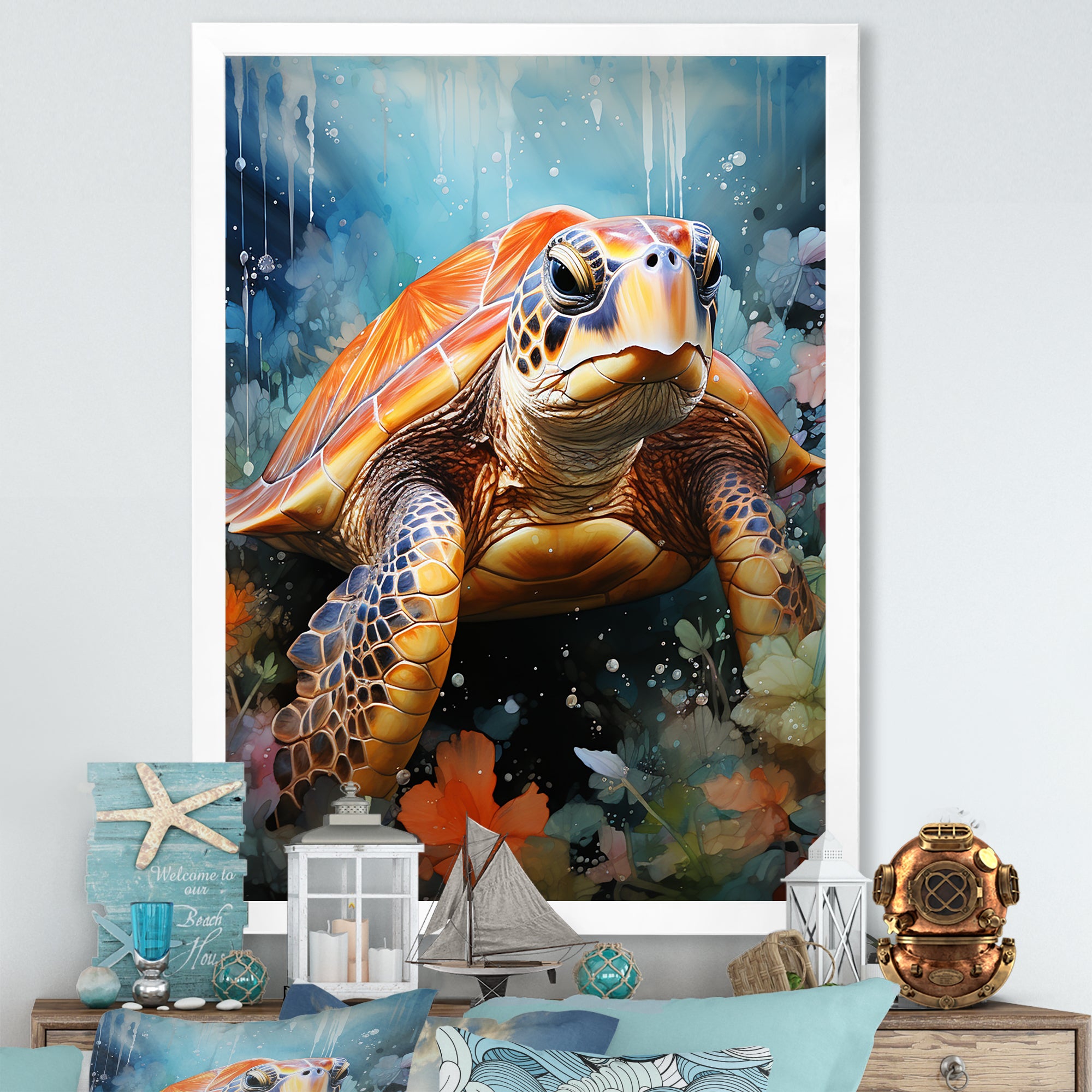 Abstract Representation Of A Turtles Harmony - Turtle Wall Decor