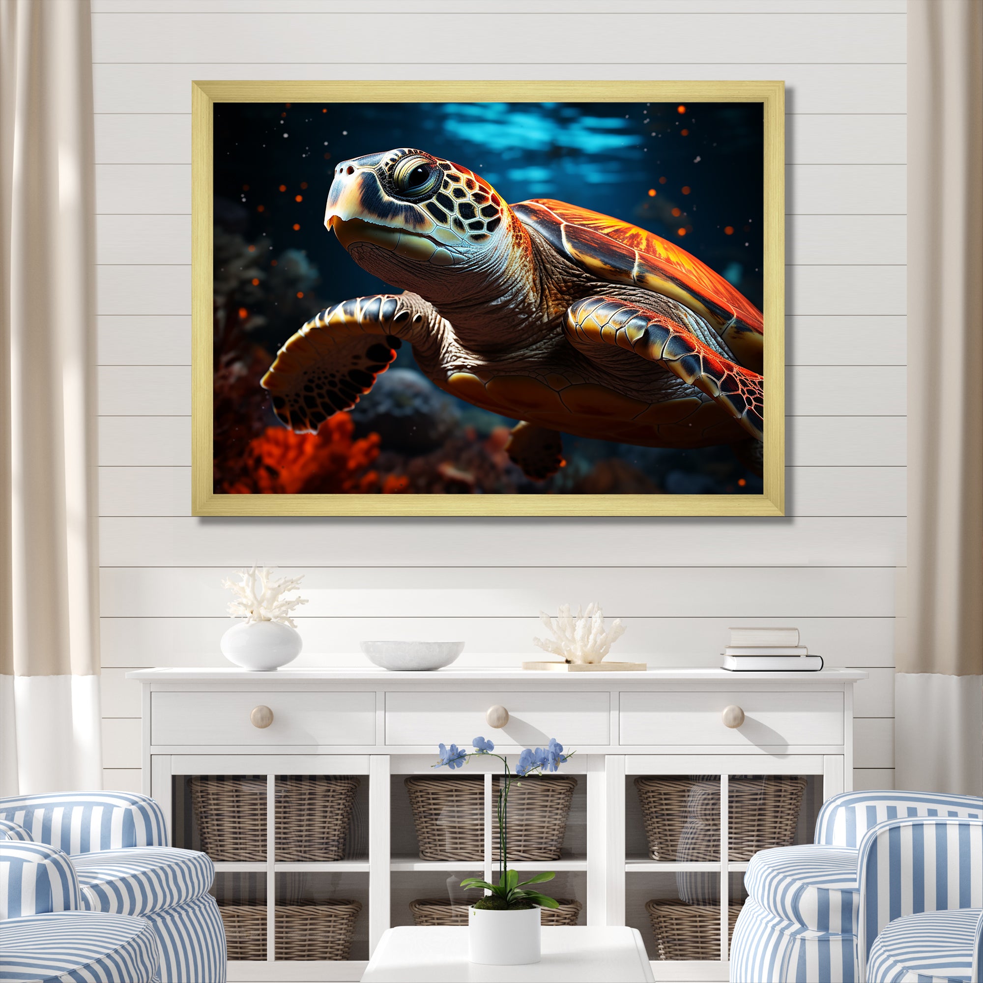 Abstract Representation Of A Turtles Serenity - Turtle Wall Art Prints
