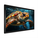 Abstract Representation Of A Turtles Swim - Blue Turtle Wall Art