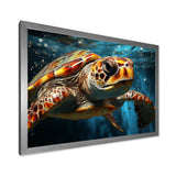 Abstract Representation Of A Turtles Swim - Blue Turtle Wall Art