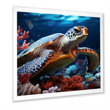 Abstract Serenity - Turtle Framed Canvas Art