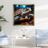 Abstract Swim - Turtle Home Decor Art