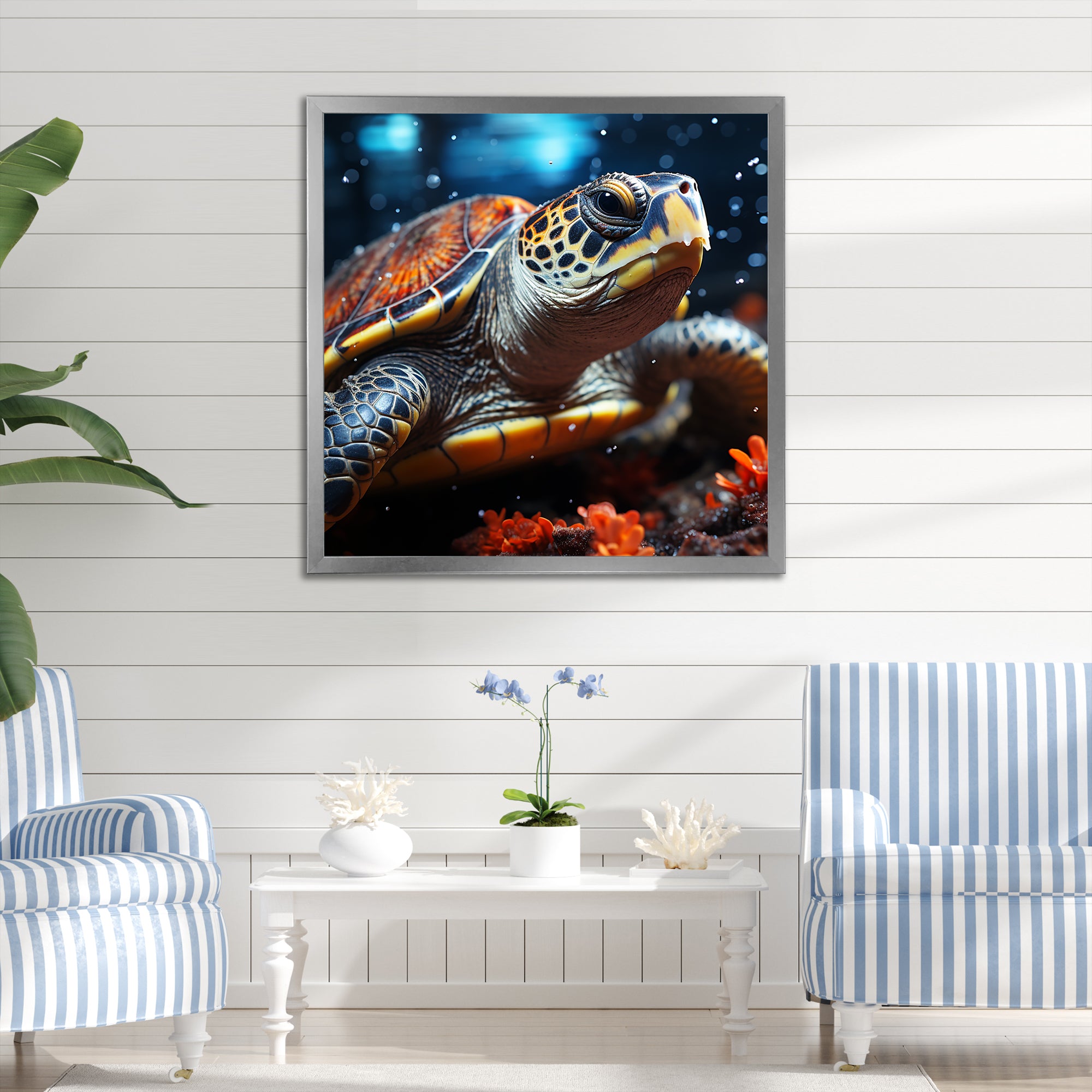 Abstract Swim - Turtle Home Decor Art