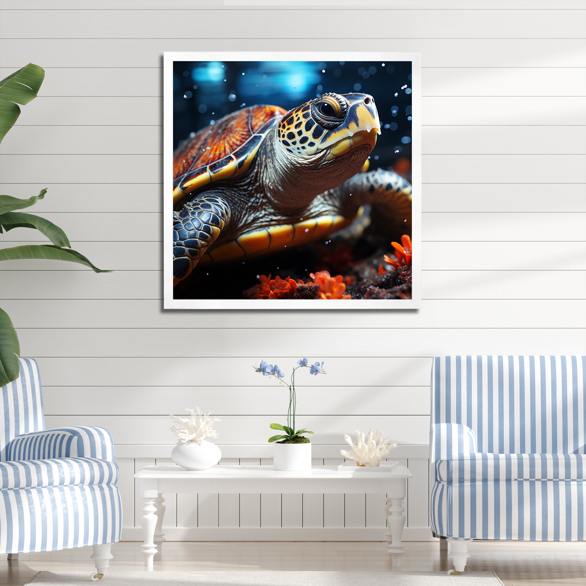 Abstract Swim - Turtle Home Decor Art