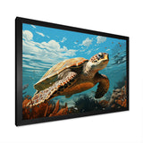 Classic Art Depiction Of A Turtles Coastal Life - Turtle Wall Decor
