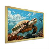Classic Art Depiction Of A Turtles Coastal Life - Turtle Wall Decor
