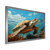 Classic Art Depiction Of A Turtles Coastal Life - Turtle Wall Decor