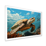 Classic Art Depiction Of A Turtles Coastal Life - Turtle Wall Decor