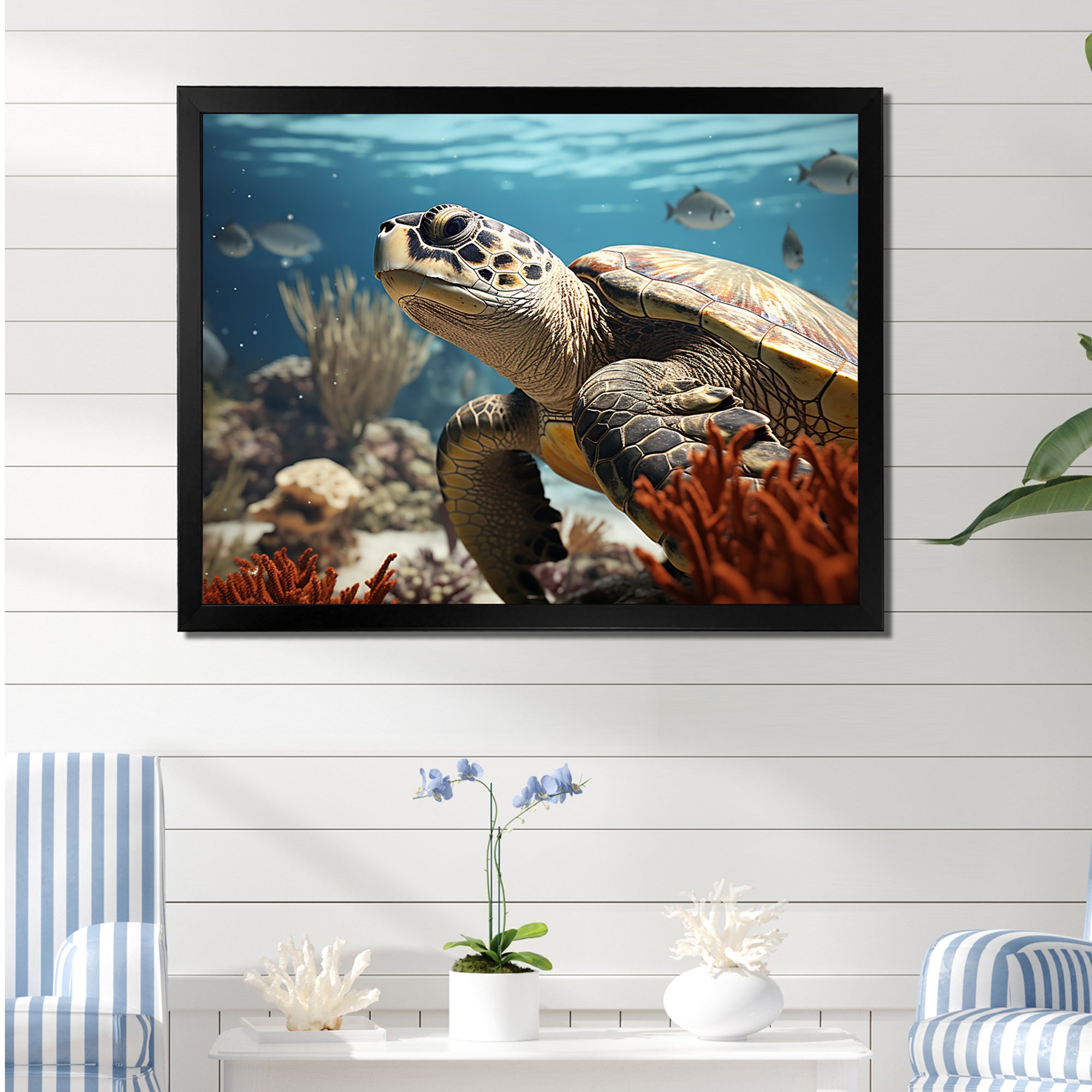 Classic Coastal Life - Turtle Wall Art Prints
