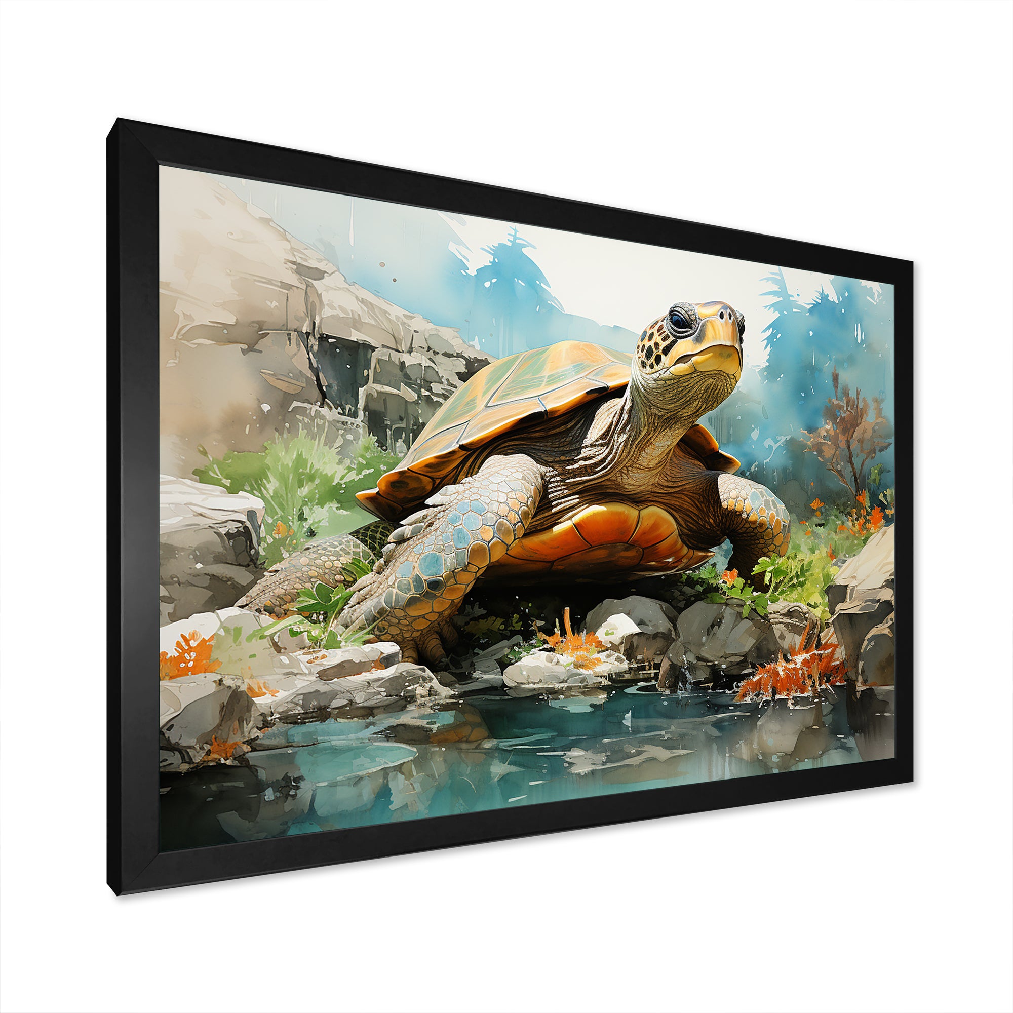 Contemporary Marine Life - Beige Turtle Wall Art