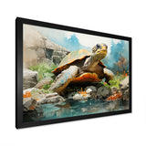 Contemporary Marine Life - Beige Turtle Wall Art