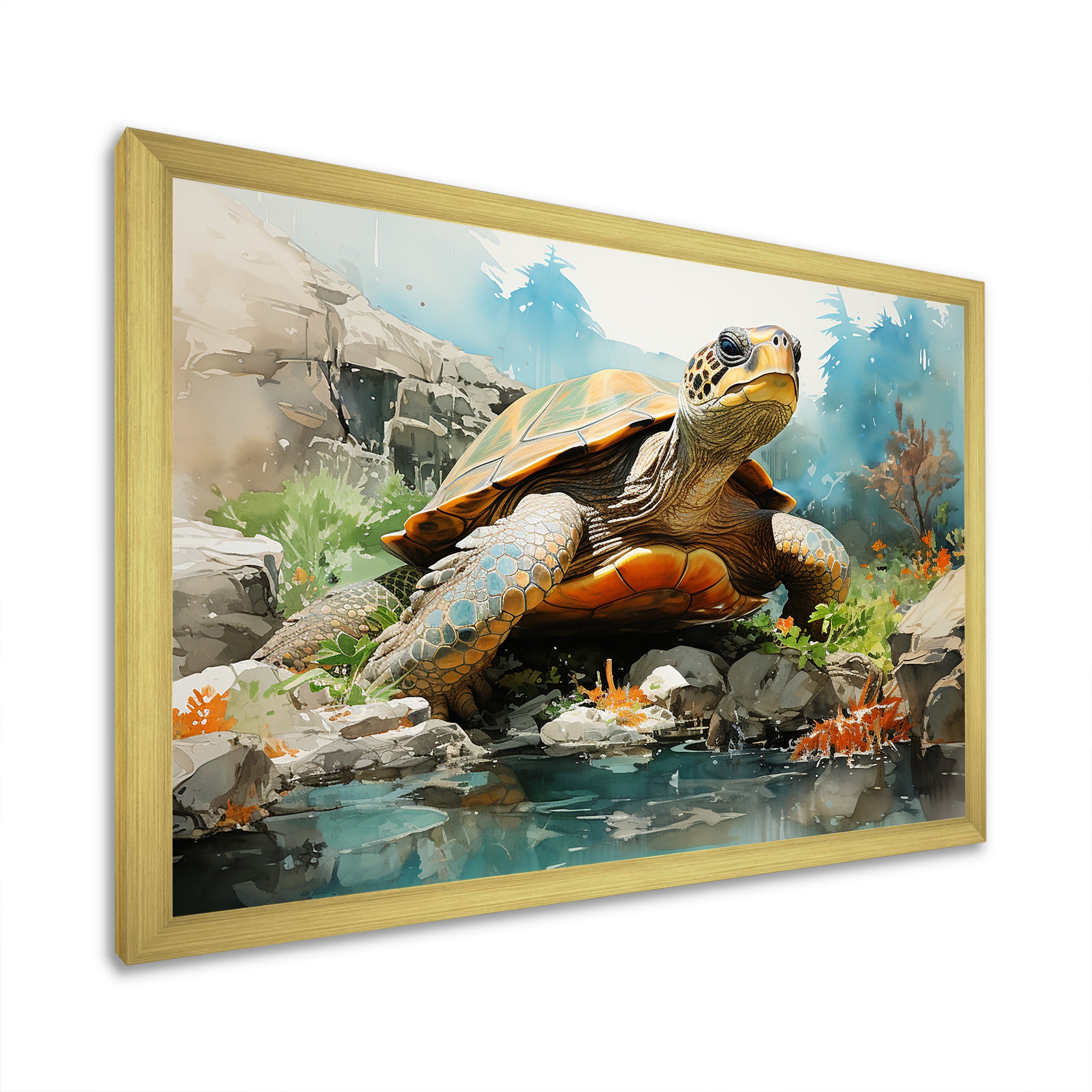 Contemporary Marine Life - Beige Turtle Wall Art