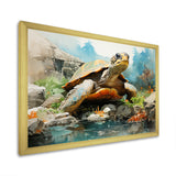 Contemporary Marine Life - Beige Turtle Wall Art