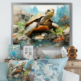 Contemporary Marine Life - Beige Turtle Wall Art