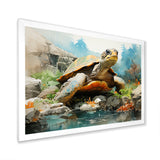 Contemporary Marine Life - Beige Turtle Wall Art