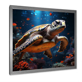 Cosmic Art Style Featuring A Turtle On A Cosmic - Turtle Large Canvas Wall Art