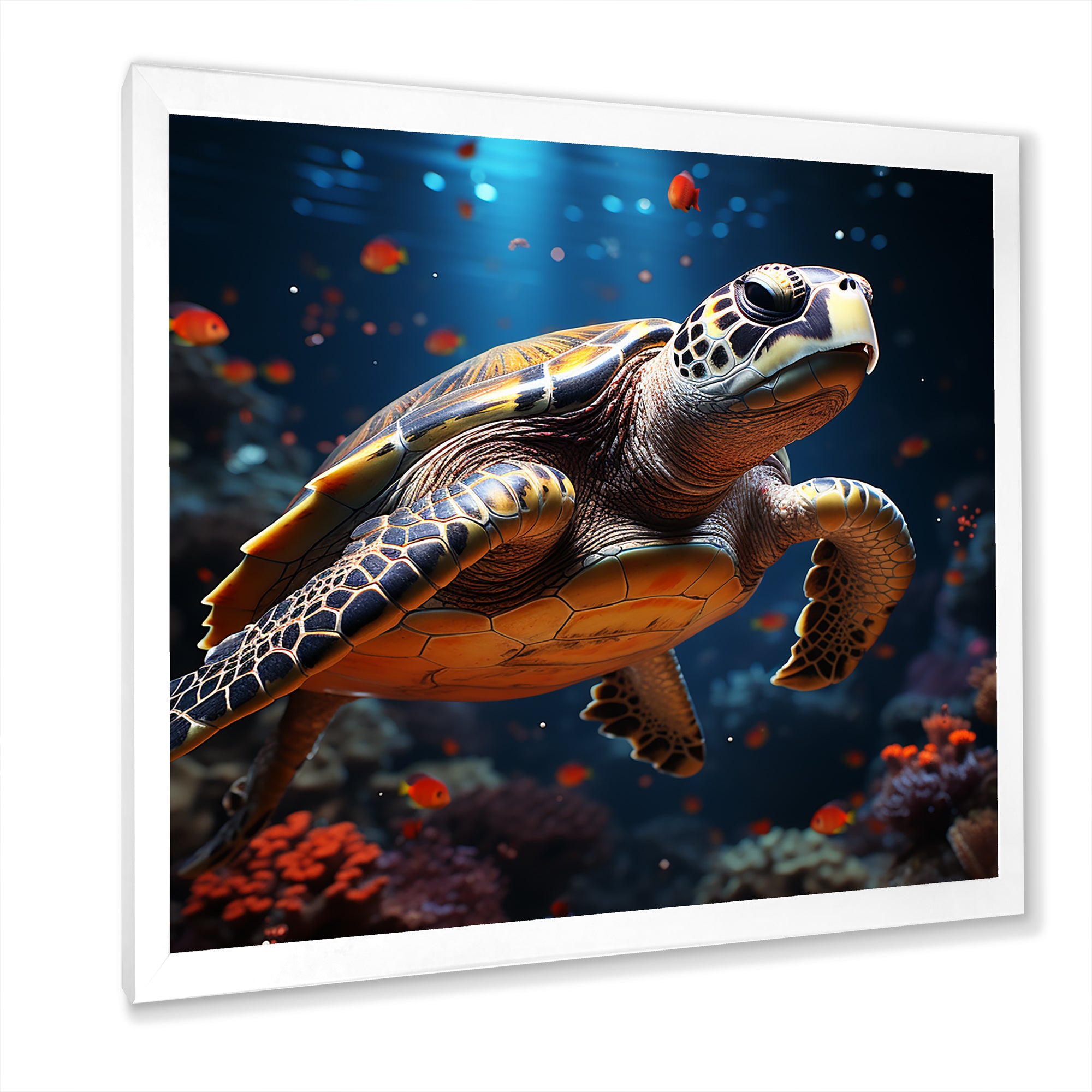 Cosmic Art Style Featuring A Turtle On A Cosmic - Turtle Large Canvas Wall Art