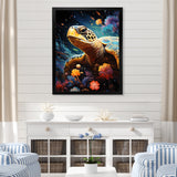 Cosmic Marine Journey - Turtle Living Room Wall Art
