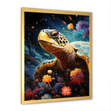 Cosmic Marine Journey - Turtle Living Room Wall Art