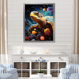 Cosmic Marine Journey - Turtle Living Room Wall Art