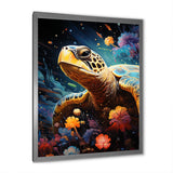 Cosmic Marine Journey - Turtle Living Room Wall Art