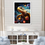 Cosmic Marine Journey - Turtle Living Room Wall Art