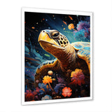 Cosmic Marine Journey - Turtle Living Room Wall Art