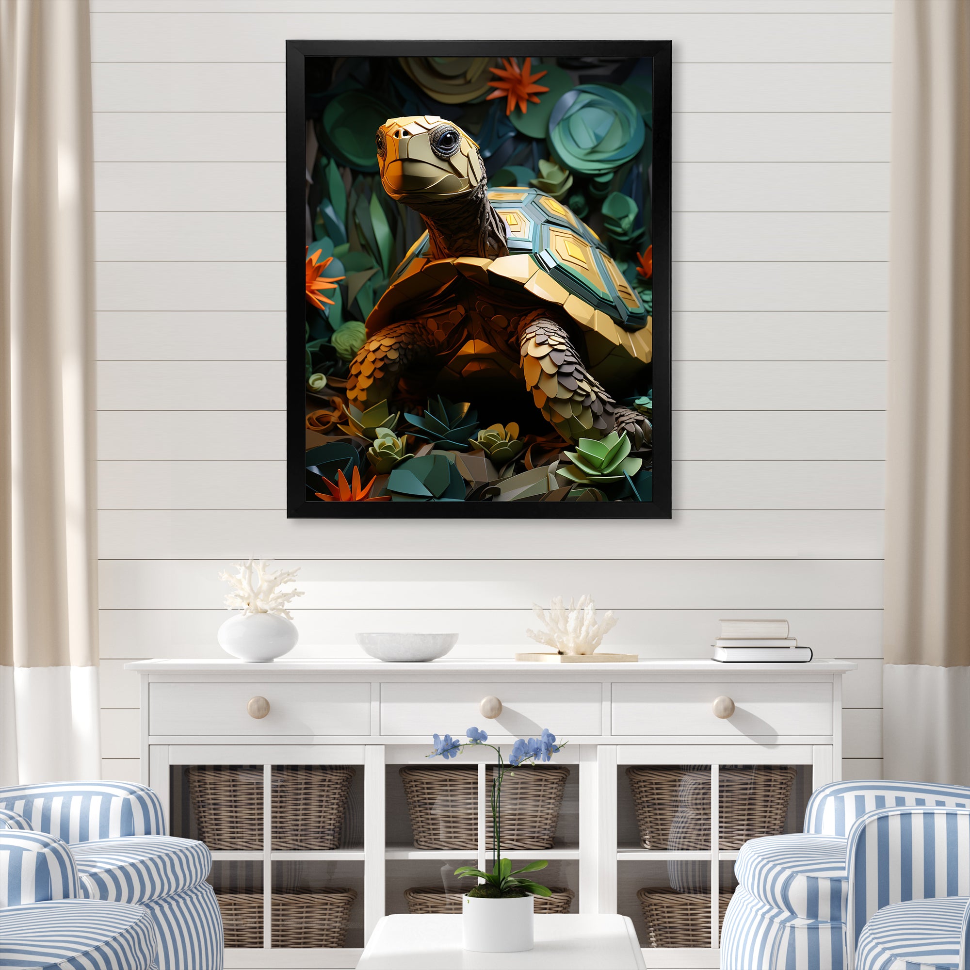 Cubist Reptile - Turtle Canvas Wall Art