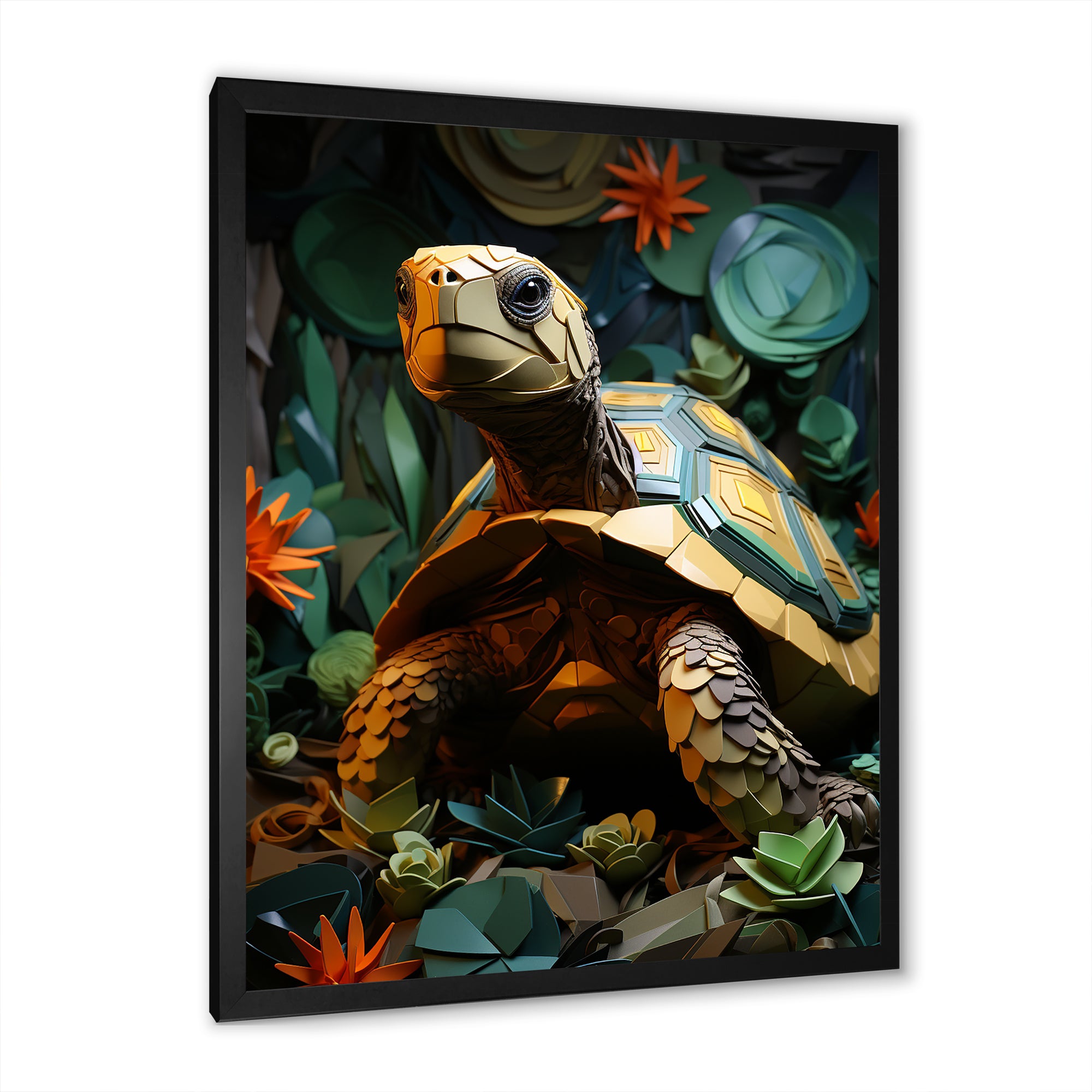 Cubist Reptile - Turtle Canvas Wall Art