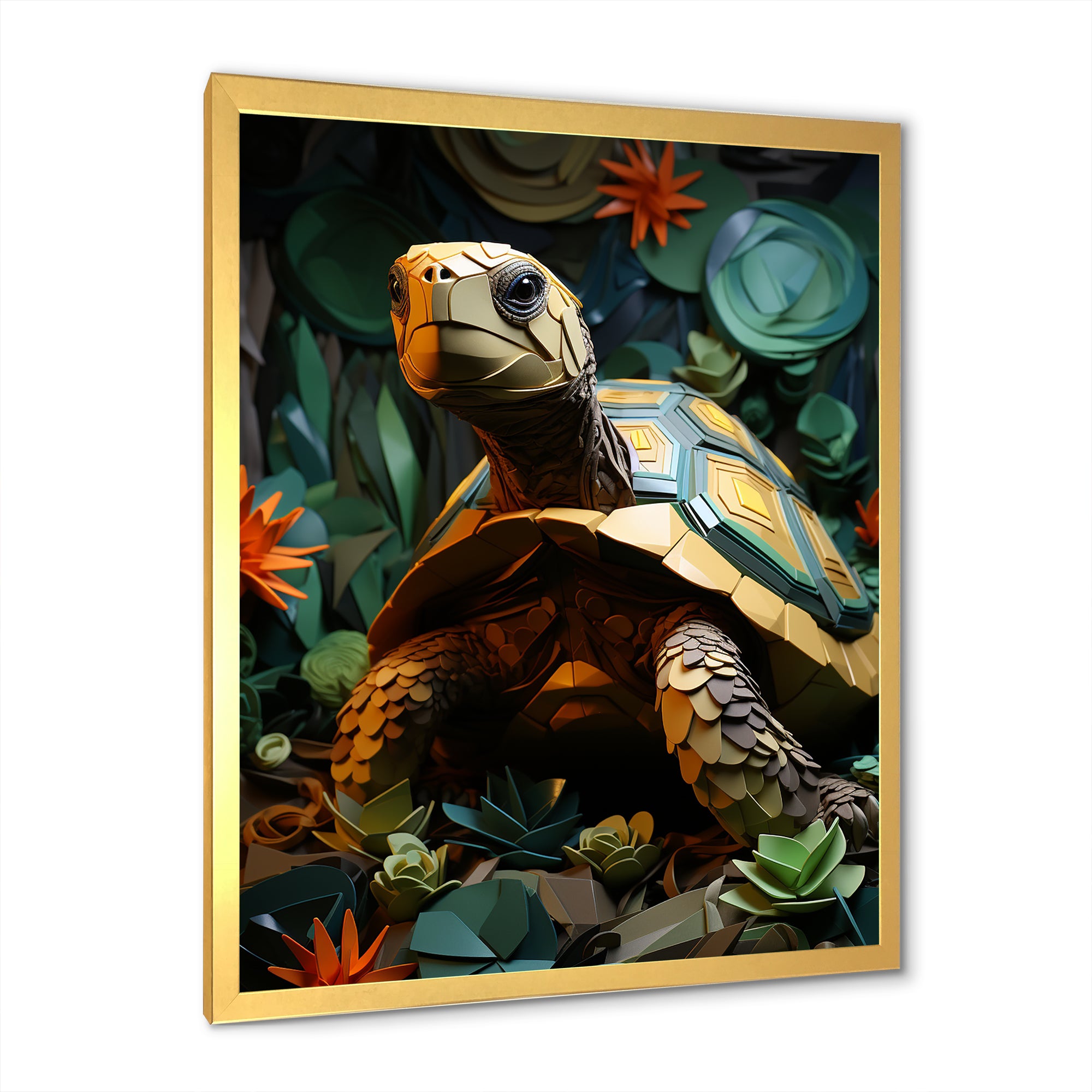 Cubist Reptile - Turtle Canvas Wall Art
