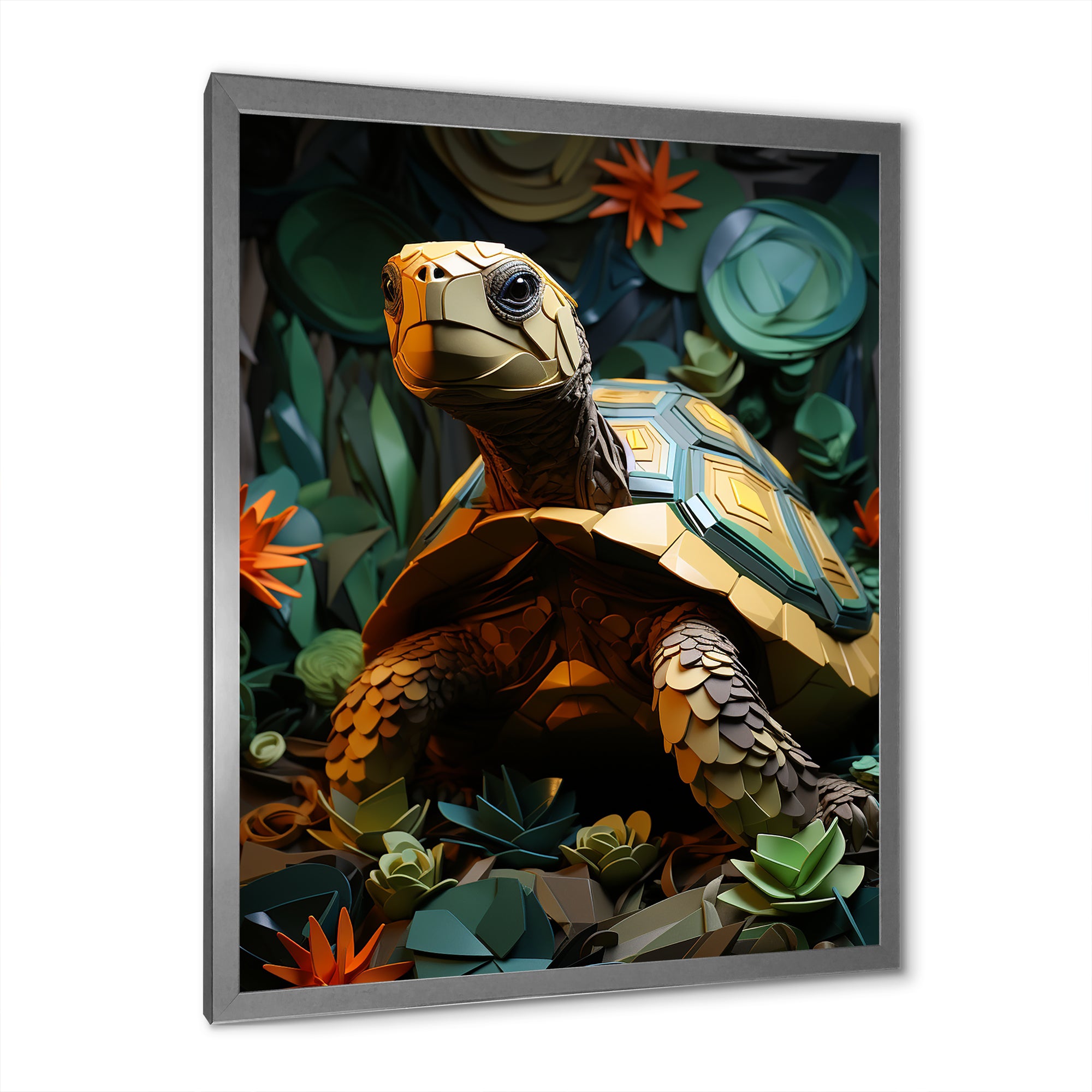 Cubist Reptile - Turtle Canvas Wall Art