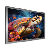 Serene Turtle Underwaters - Blue Turtle Wall Art