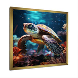 Tranquility Of A Turtle In A Dream - Turtle Framed Canvas Art