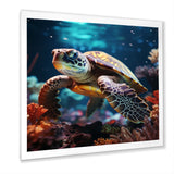 Tranquility Of A Turtle In A Dream - Turtle Framed Canvas Art
