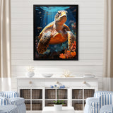 Fantasy Reef - Turtle Large Canvas Wall Art