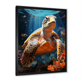 Fantasy Reef - Turtle Large Canvas Wall Art