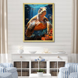 Fantasy Reef - Turtle Large Canvas Wall Art