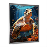 Fantasy Reef - Turtle Large Canvas Wall Art