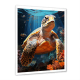 Fantasy Reef - Turtle Large Canvas Wall Art